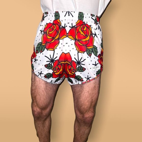 Traditional Rose Tattoo Design Limited Edition Thigh Huggers Unisex - Picture 1 of 4